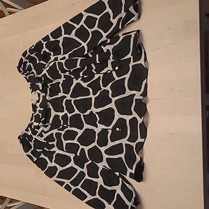 MICHEAL Micheal Kors 100% Silk Semi-sheer Animal Print Long Sleeved Top